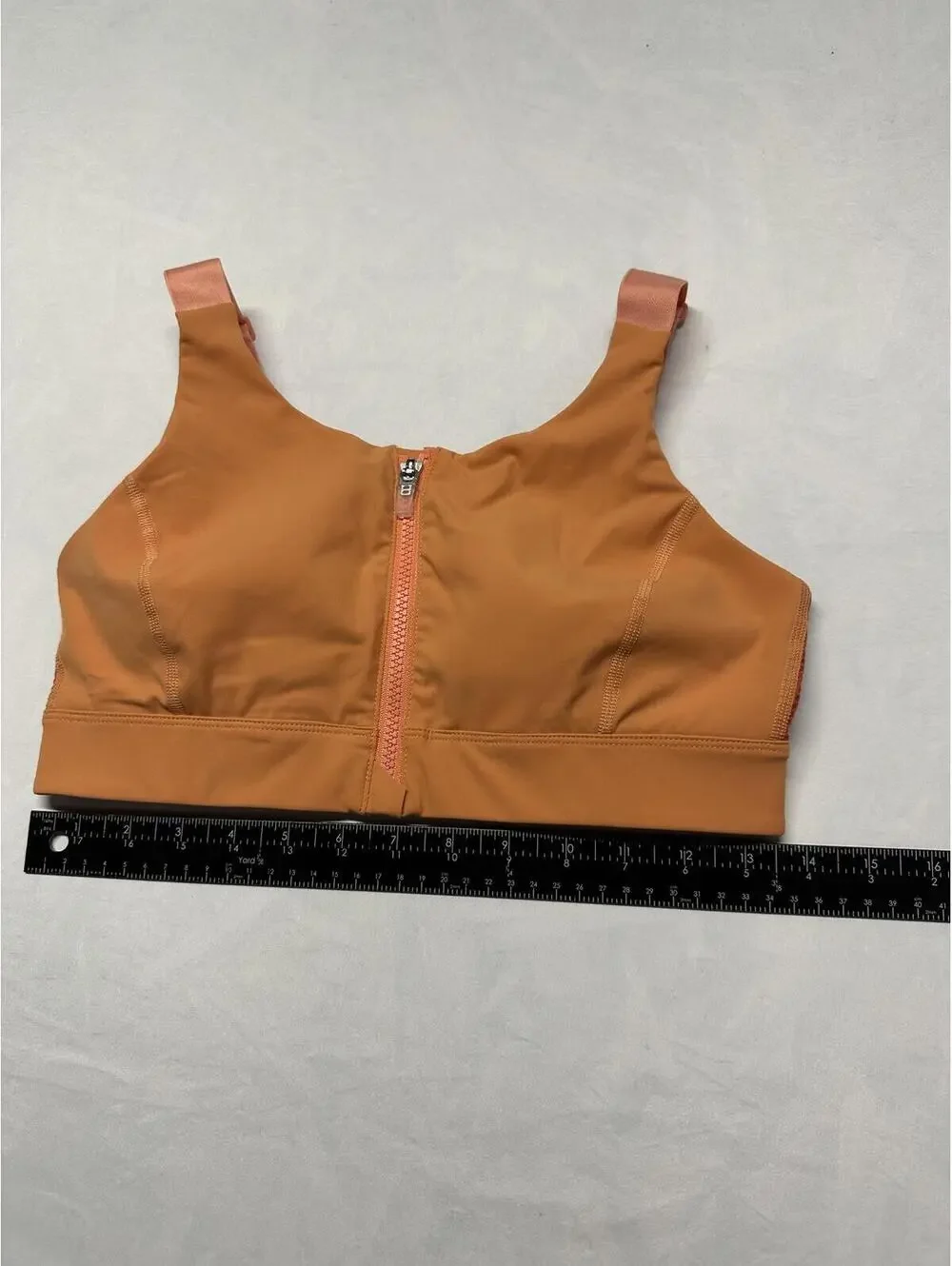 Outdoor Voices Powerhouse Zip Front Sports Bra - Orange - S/M